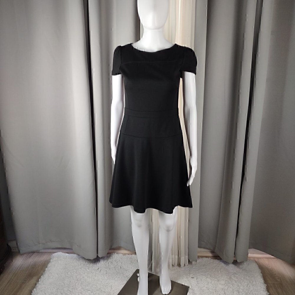 Ann Taylor Loft Women's A-line Black Midi Dress Size 2